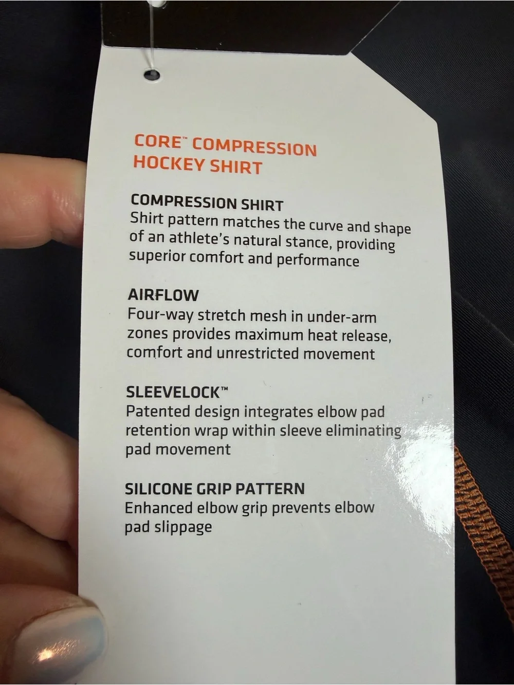 Shock Doctor Core Compression Hockey Shirt Men’s XL Black Orange Long Sleeve NWT